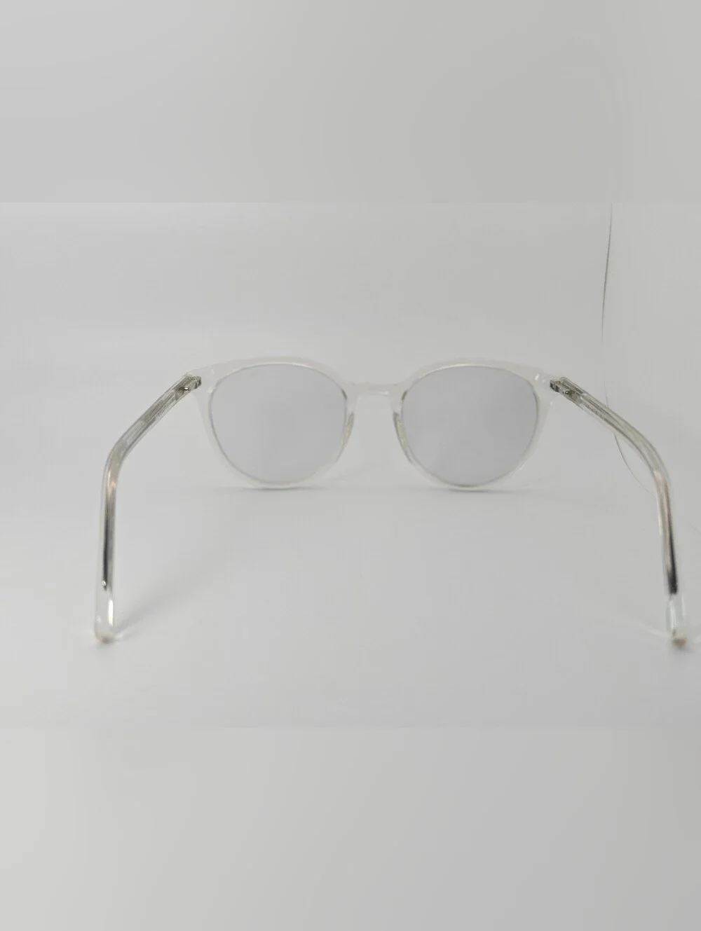 Janice. Clear Transparent Round Eyeglasses. Spring Hinge